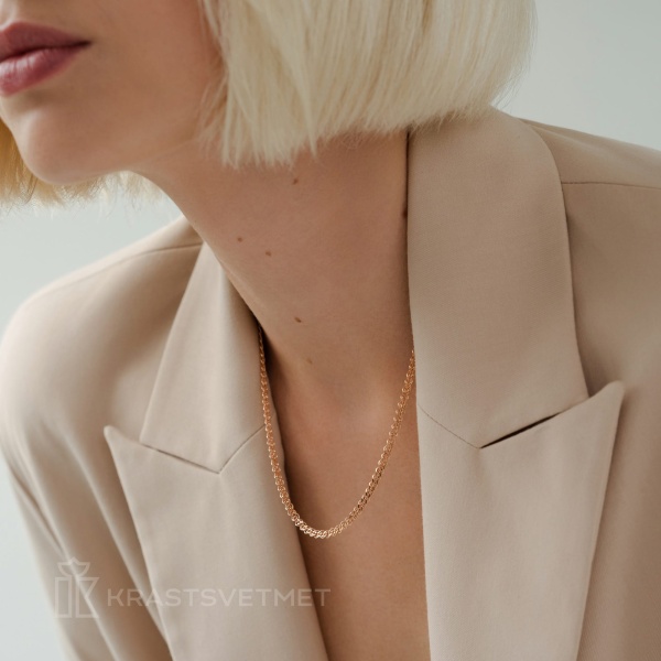 Цепь из красного золота 585, плетение «Нонна»